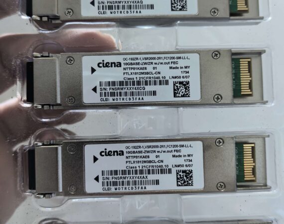 Ciena  NTTP81KAE6, FTLX1812M3BCL-CN, WOTRCD3FAA, 10GBase-ZR XFP SMF, 1550nm, 80km, LC, DOM